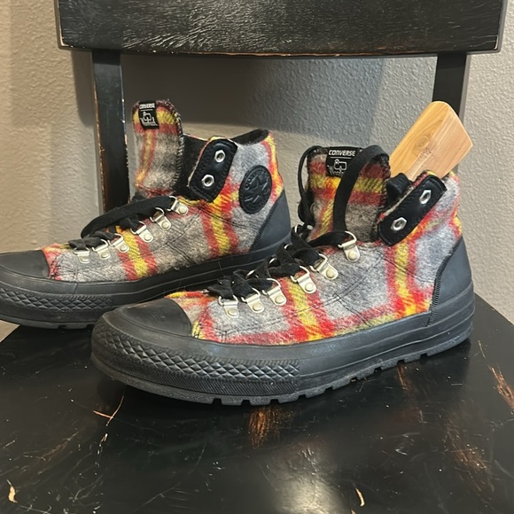 🍁 Converse Woolrich Plaid unisex sneakers 10.5m 12w - Picture 2 of 11